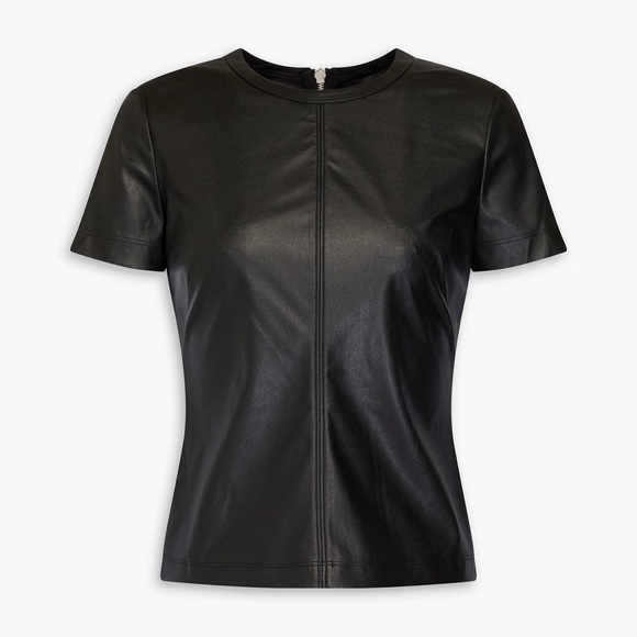 Helmut Lang Tops - Helmut Lang $295 faux leather top zip back large